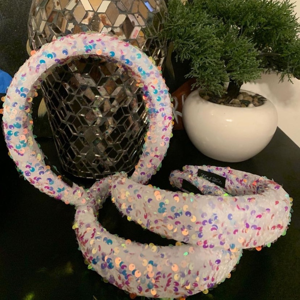 White Clouds sequin headband